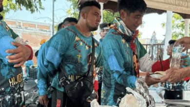 Solidaridad campechana alimenta a peregrinos guadalupanos en su paso por el Santuario