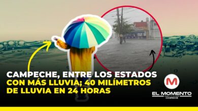 Campeche entre los estados con más lluvia