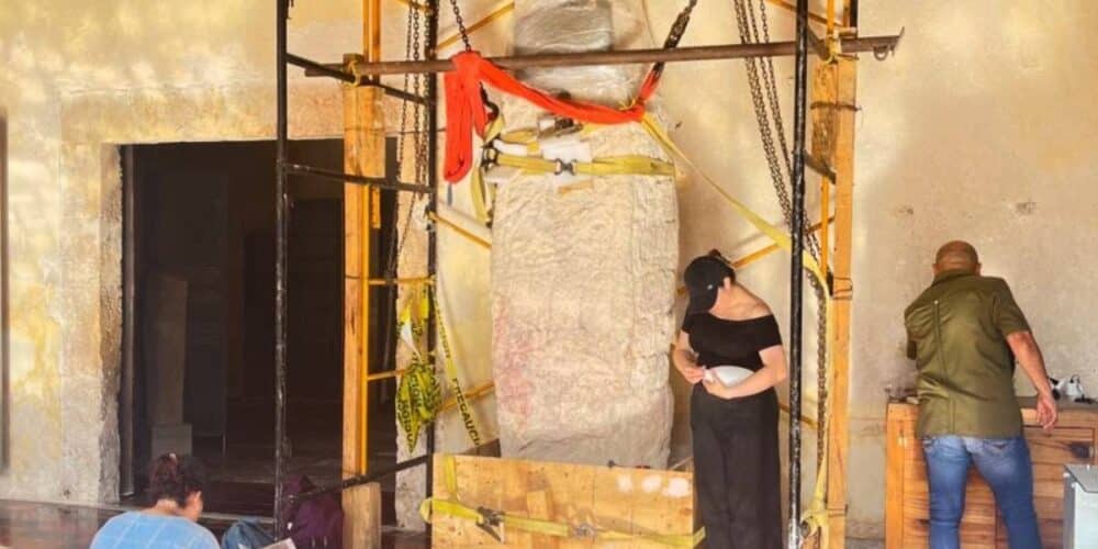 Estela 46 ya puede visitarse en el Museo de Arquitectura Maya de Campeche