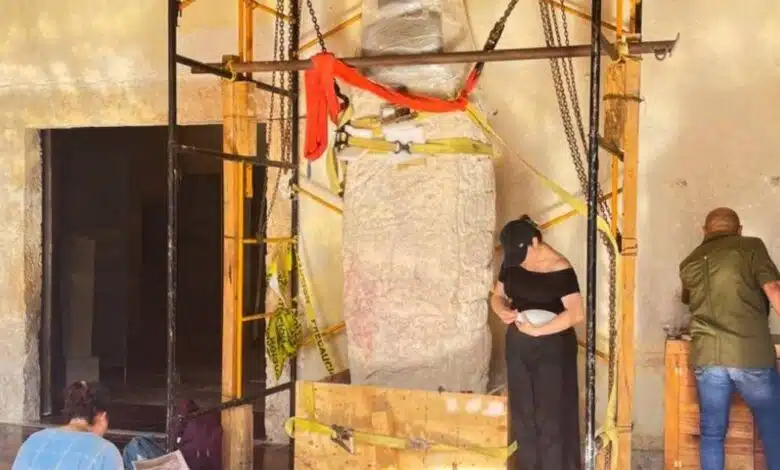 Estela 46 ya puede visitarse en el Museo de Arquitectura Maya de Campeche
