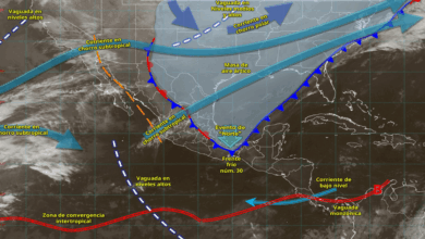 Frente frío 30 provoca lluvias torrenciales y evento de Norte intenso en el sureste del país