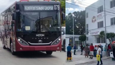 Usuarios forman filas extensas por tarjetas del transporte Ko’ox en Campeche
