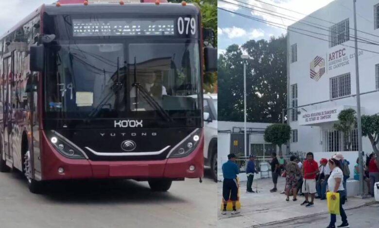 Usuarios forman filas extensas por tarjetas del transporte Ko’ox en Campeche