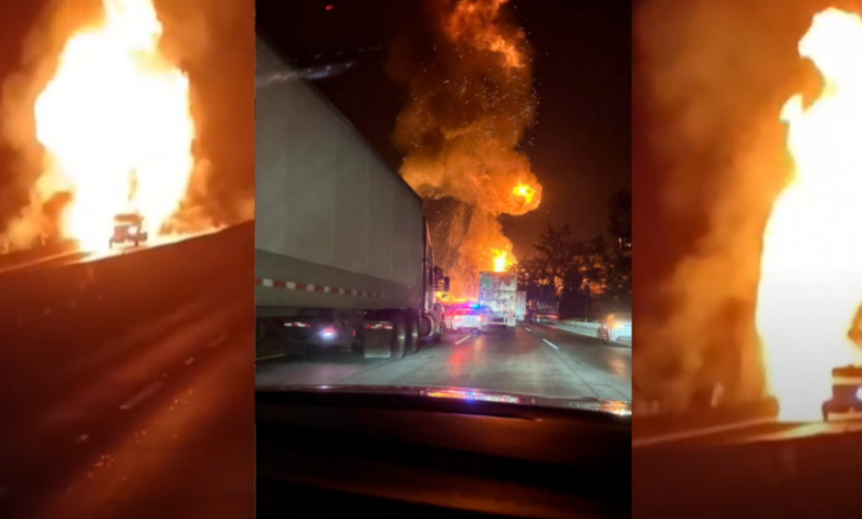 Explota pipa de gas LP en la México–Querétaro