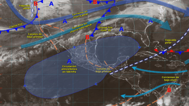 Frente frío 35 provoca lluvias y fuertes vientos en Baja California; persiste ambiente caluroso en gran parte de México