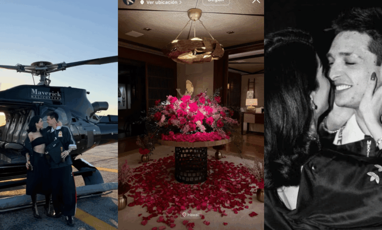 Kenia Os y Peso Pluma celebran su aniversario con románticos detalles en San Valentín