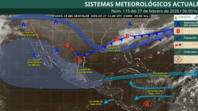 Pronóstico del clima en México hoy 27 de febrero de 2026