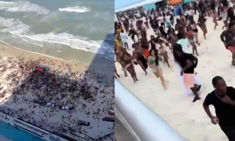 Estampida masiva en playa de Florida