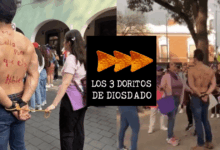 Hombre marcha en el 8M con lema feminista y expareja lo acusa de no pagar pensión alimenticia