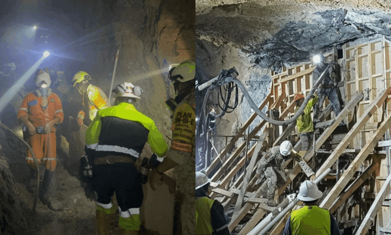 Búsqueda de último trabajador de mina Santa Fe (Foto de CNPC)