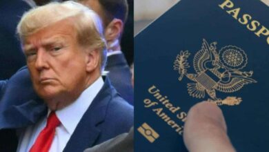 Imagen de Donald Trump en pasaporte de Estados Unidos