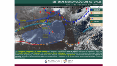 pronostico de lluvias para hoy 27 de abril de 2026