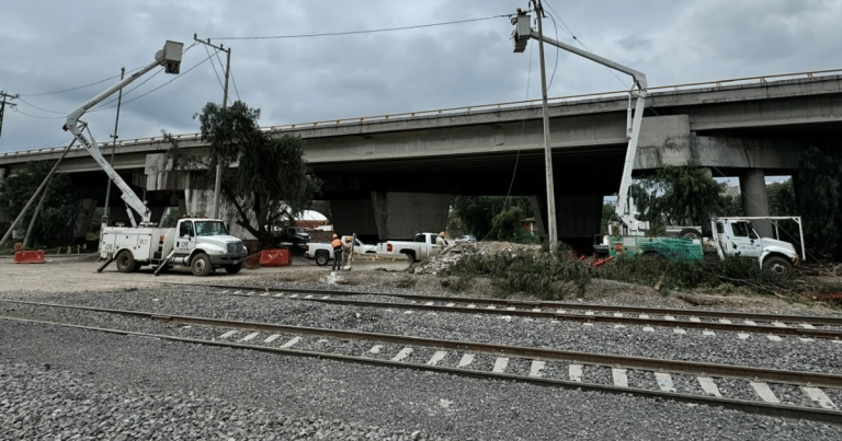 Trabajos de la CFE para el Tren Felipe Ángeles (Foto de cortesía)