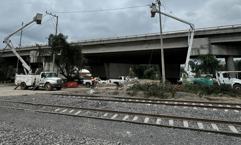Trabajos de la CFE para el Tren Felipe Ángeles (Foto de cortesía)