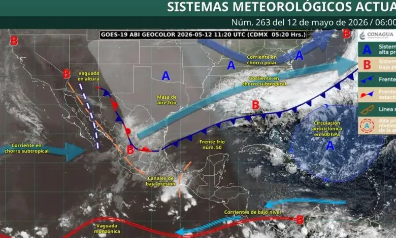 pronóstico de lluvias para hoy 12 de mayo de 2026