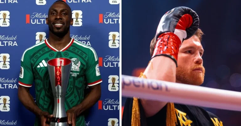 canelo Álvarez entrega premio a julián quiñones tras brillar en el partido inaugural del mundial 2026 (1)
