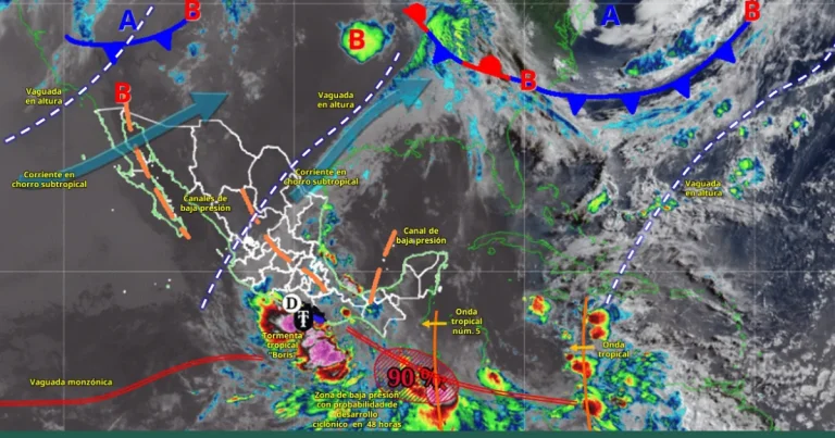 Pronóstico del tiempo hoy en México: fuertes lluvias, avanza tormenta tropical Boris (Foto de Conagua)