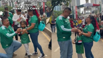 Piden matrimonio durante México vs Corea, Ángel de la Independencia es testigo (Fotos de internet)