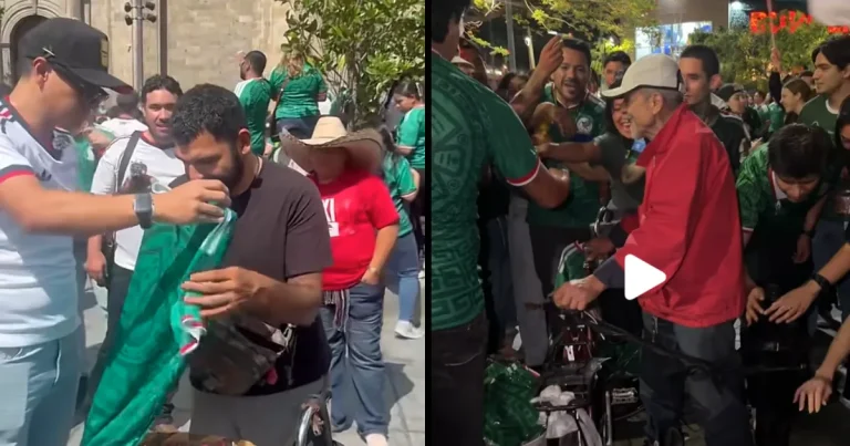 Aficionados de México se solidarizan con vendedores ambulantes (Fotos de redes sociales)
