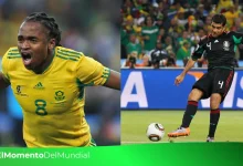 Siphiwe Tshabalala y Rafa Márquez, anotadores de los goles en ese famoso empate 1 a 1 en Johannesburgo (Fotos Getty Images y FIFA)