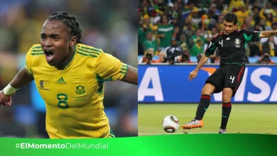 Siphiwe Tshabalala y Rafa Márquez, anotadores de los goles en ese famoso empate 1 a 1 en Johannesburgo (Fotos Getty Images y FIFA)