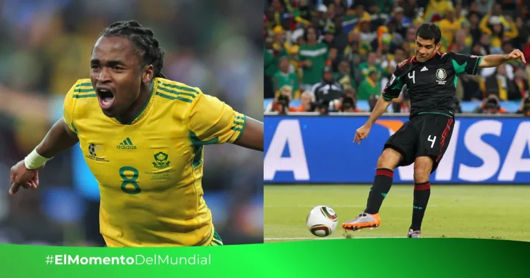 Siphiwe Tshabalala y Rafa Márquez, anotadores de los goles en ese famoso empate 1 a 1 en Johannesburgo (Fotos Getty Images y FIFA)