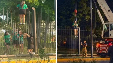 aficionada queda atrapada al intentar entrar al fan fest de monterrey fue rescatada con una grúa