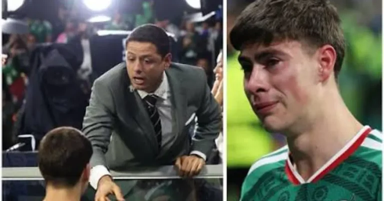 chicharito consuela a la hormiga gonzález tras la eliminación de méxico en el mundial 2026