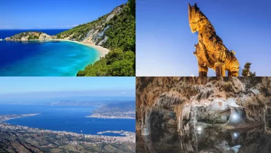 De la pantalla al Mediterráneo destinos imperdibles para revivir la Odisea de Homero (Fotos Expedia, El Globo Turquía, Wikipedia, y Visit Peloponnese)