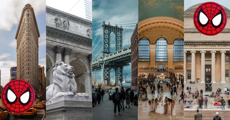 De las viñetas a la realidad seis lugares icónicos de Spider-Man que puedes visitar (Fotos por Architectural Digest, Wikipedia, Pixabay, La5thconbleeckerst y Universidades Privadas)