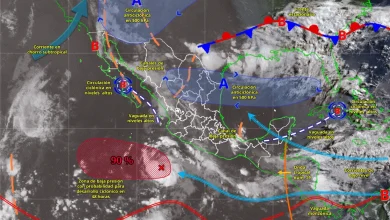 Pronóstico del clima: fuerte lluvias por circulaciones ciclónicas y canales de baja presión (Imagen de Conagua)