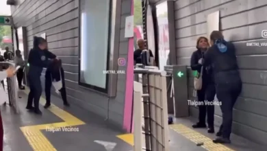 Suspenden a policías que se pelearon en estación de Metrobús (Fotos de internet)
