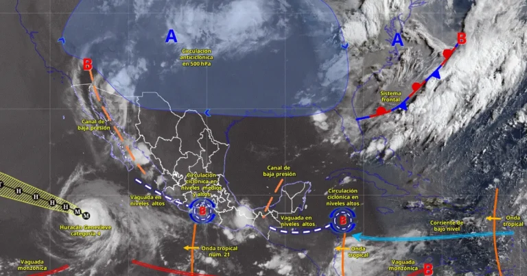 lluvias intensas afectarán a cinco estados de méxico