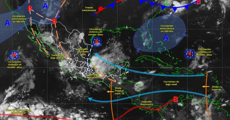 lluvias intensas y calor afectarán a méxico este 8 de julio