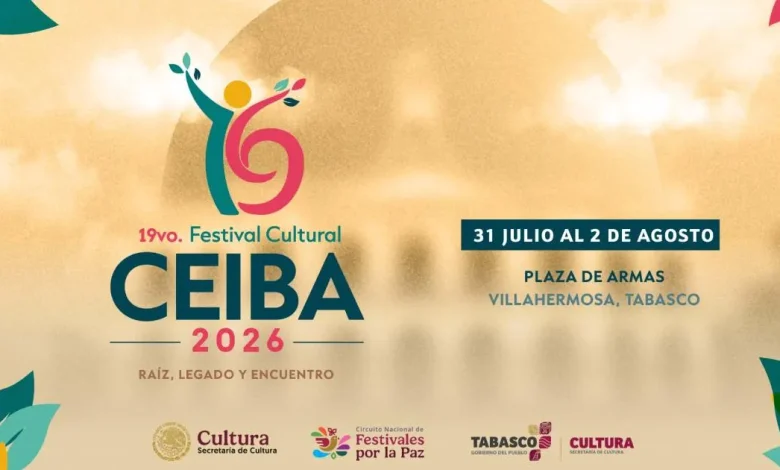 Tabasco anuncia la edición de verano del Festival Cultural CEIBA 2026 con Susana Zabaleta, Inspector y talento regional