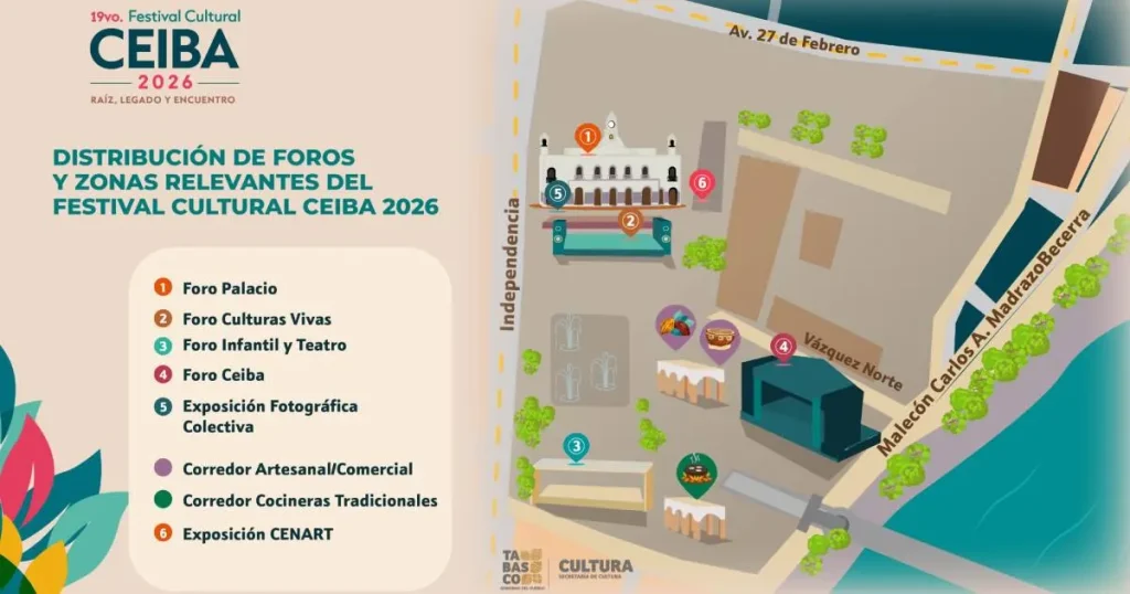 Tabasco anuncia la edición de verano del Festival Cultural CEIBA 2026 con Susana Zabaleta, Inspector y talento regional
