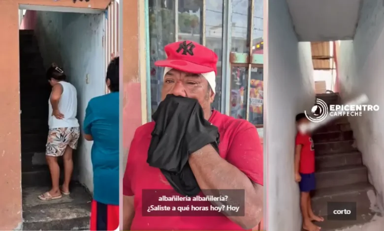 Pidió su comida y su esposa lo empujó por las escaleras en Ciudad del Carmen (Fotos de redes sociales)