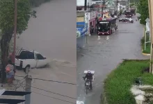 Lluvias provocan inundaciones y caos vial en Campeche (Foto de redes sociales)