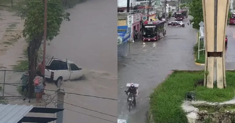 Lluvias provocan inundaciones y caos vial en Campeche (Foto de redes sociales)