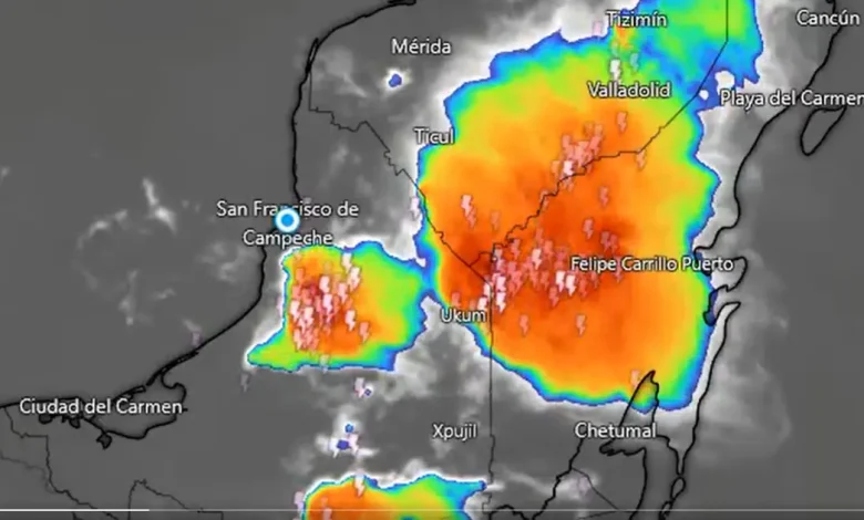 Tormentas eléctricas y fuertes lluvias para esta tarde en Campeche (Foto de Protección Civil de Campeche)