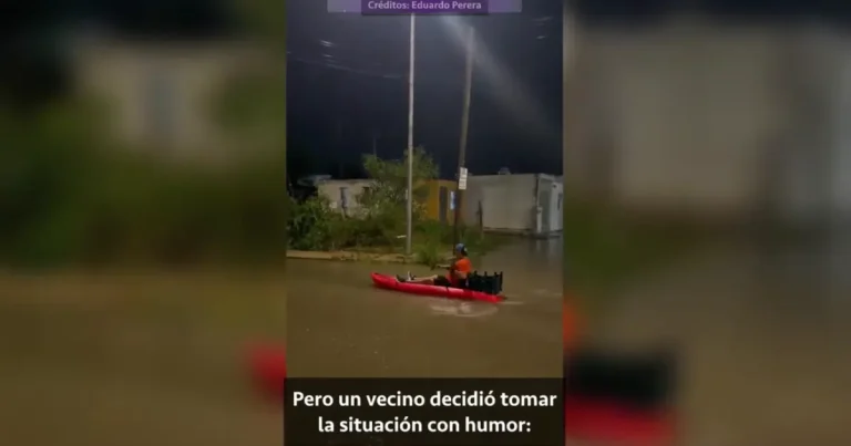 kayak en campeche se vuelve viral por calles inundadas