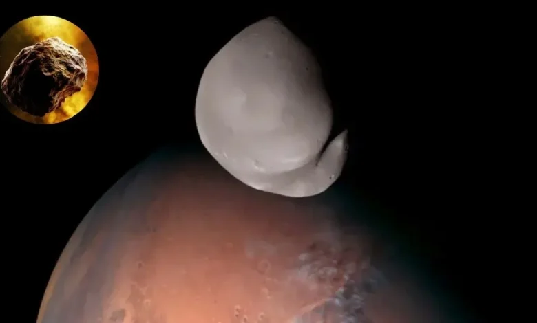 Cómo el impacto de un asteroide remodeló a Deimos y transformó la luna de Marte (Foto UAE)