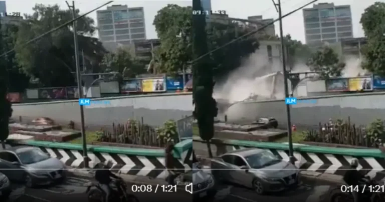 Viaducto Miguel Alemán: edificio colapsa en Escandón, video (Fotos de redes sociales)