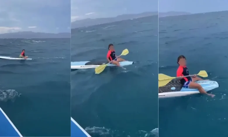 Rescatan a niña abandonada en el mar de La Paz (Fotos de redes sociales)