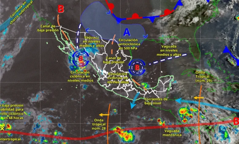 Pronóstico del clima: avanzan ondas tropicales núm. 28 y 29, continúan las lluvias (Foto de Conagua)