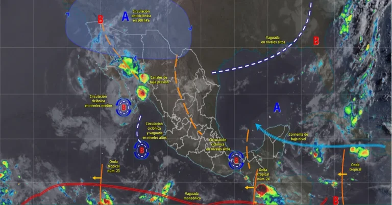pronostican lluvias muy fuertes en siete estados y temperaturas superiores a 45 °c en el norte de méxico
