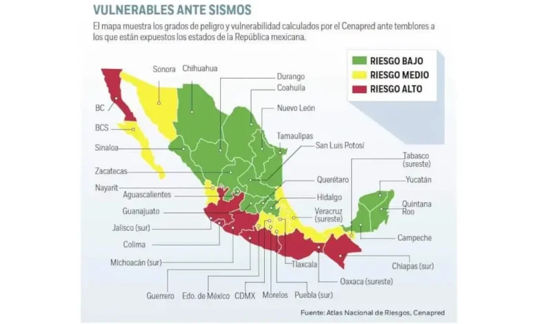 ¿qué estados de méxico son más sísmicos conoce las zonas con más temblores