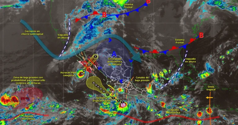 clima en méxico hoy polo tocará tierra en bcs