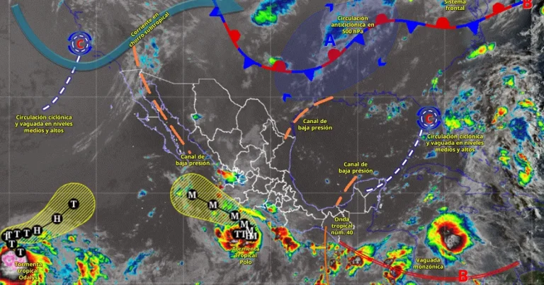 Pronóstico del clima: tormenta tropical “Polo” genera lluvias puntuales (Imagen de Conagua)