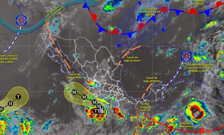 Pronóstico del clima: tormenta tropical “Polo” genera lluvias puntuales (Imagen de Conagua)